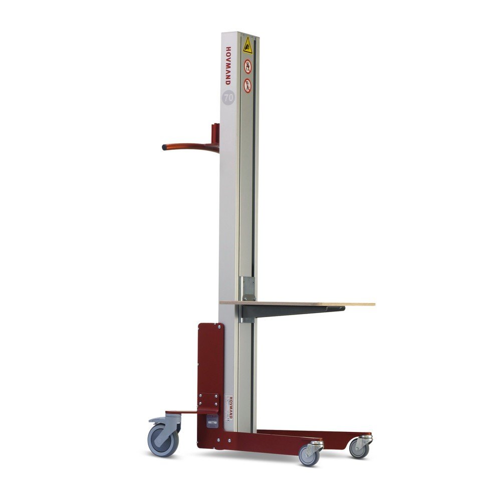 HOVMAND Elektrischer Hebelift mit Holzplattform – Tragkraft 70 kg – Hubbereich 115 bis 1.354 mm